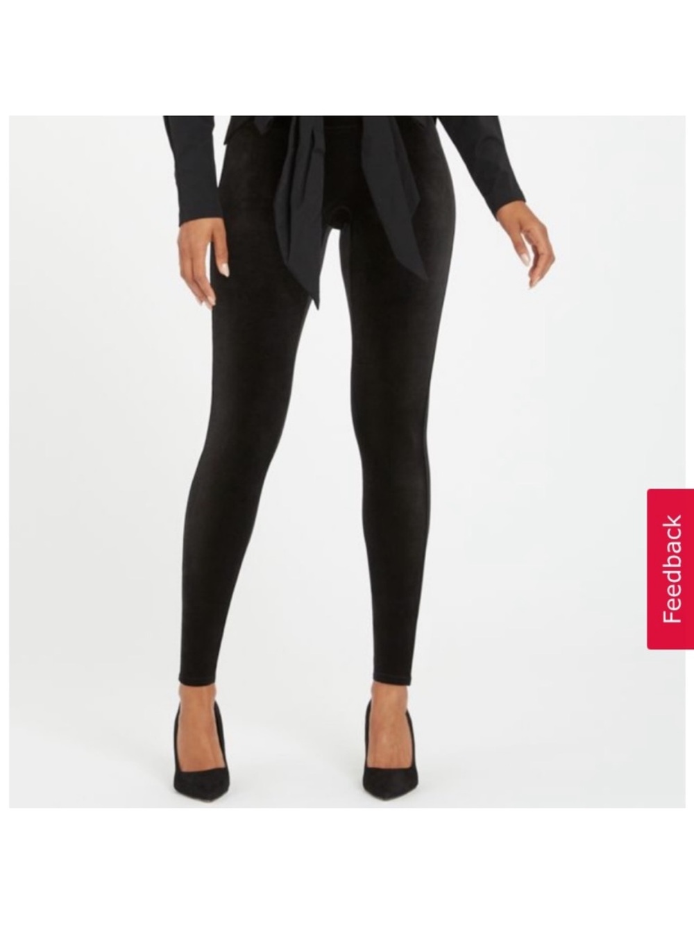 SPANX Black velvet Ponte Leggings - Sleek High-Rise Fit